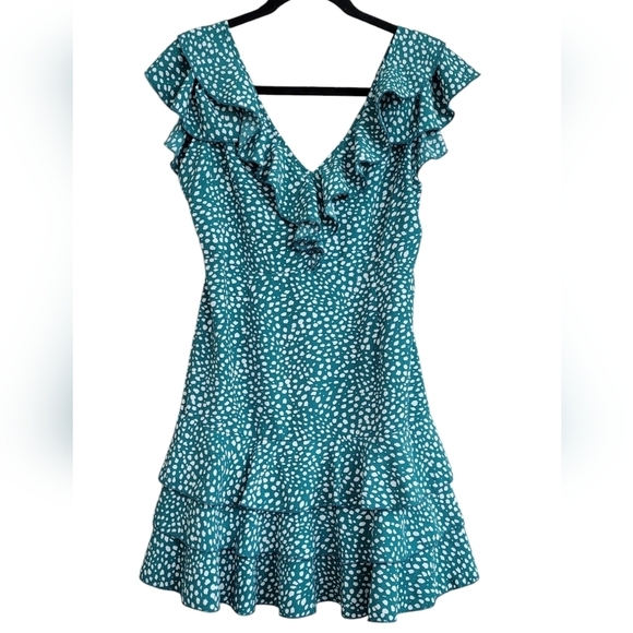 Green Ruffle Dress - Picture 1 of 4